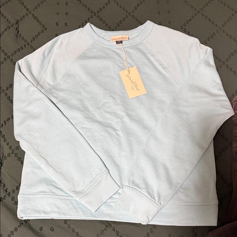 Blue Basic Crewneck Sweatshirt